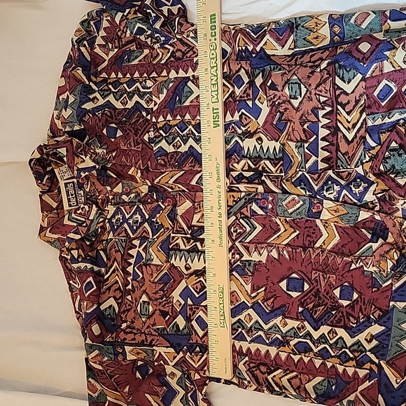 Vintage silk shirt retro print - Picture 7 of 9